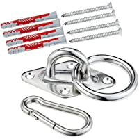 Los mejores  - Purovi® Soporte Giratorio de Pared o Techo | Ideal Sacos de Boxeo o Hamacas | Soporte 10x6 cm con Ø Anillo de 5 cm…